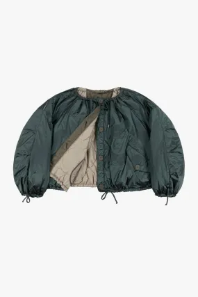 Parachute Quilt Bomber - Mineral Green/Dove Grey