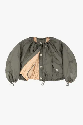 Parachute Quilt Bomber - Olive / Soft Peach