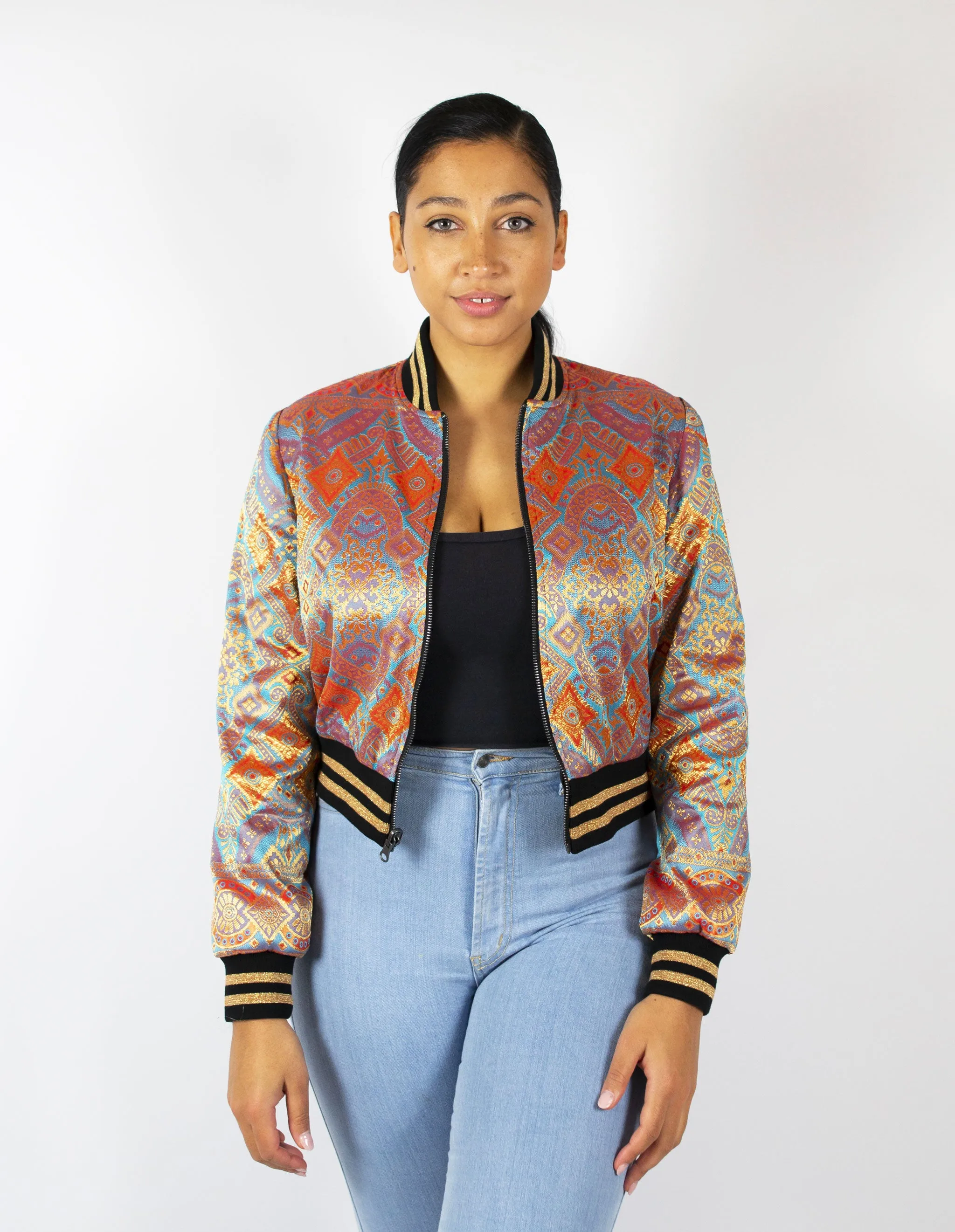 Peachy Sunset Reversible Bomber Jacket