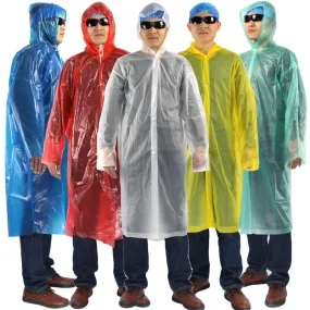 Plastic Rain Cover Portable Rainwear Disposable Outdoor Transparent Raincoat with Hood