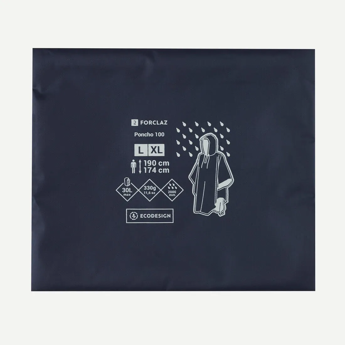 Poncho impermeable de senderismo azul Forclaz MT 100 30 L