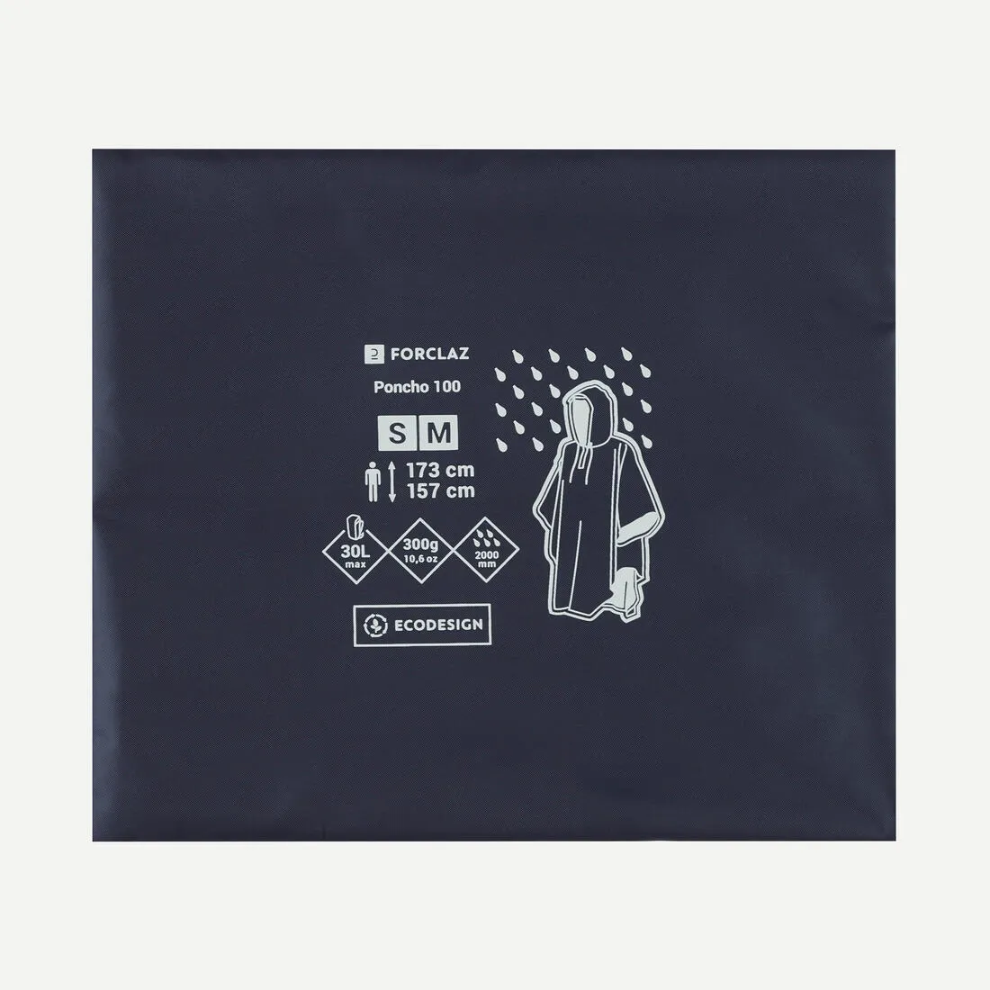 Poncho impermeable de senderismo azul Forclaz MT 100 30 L
