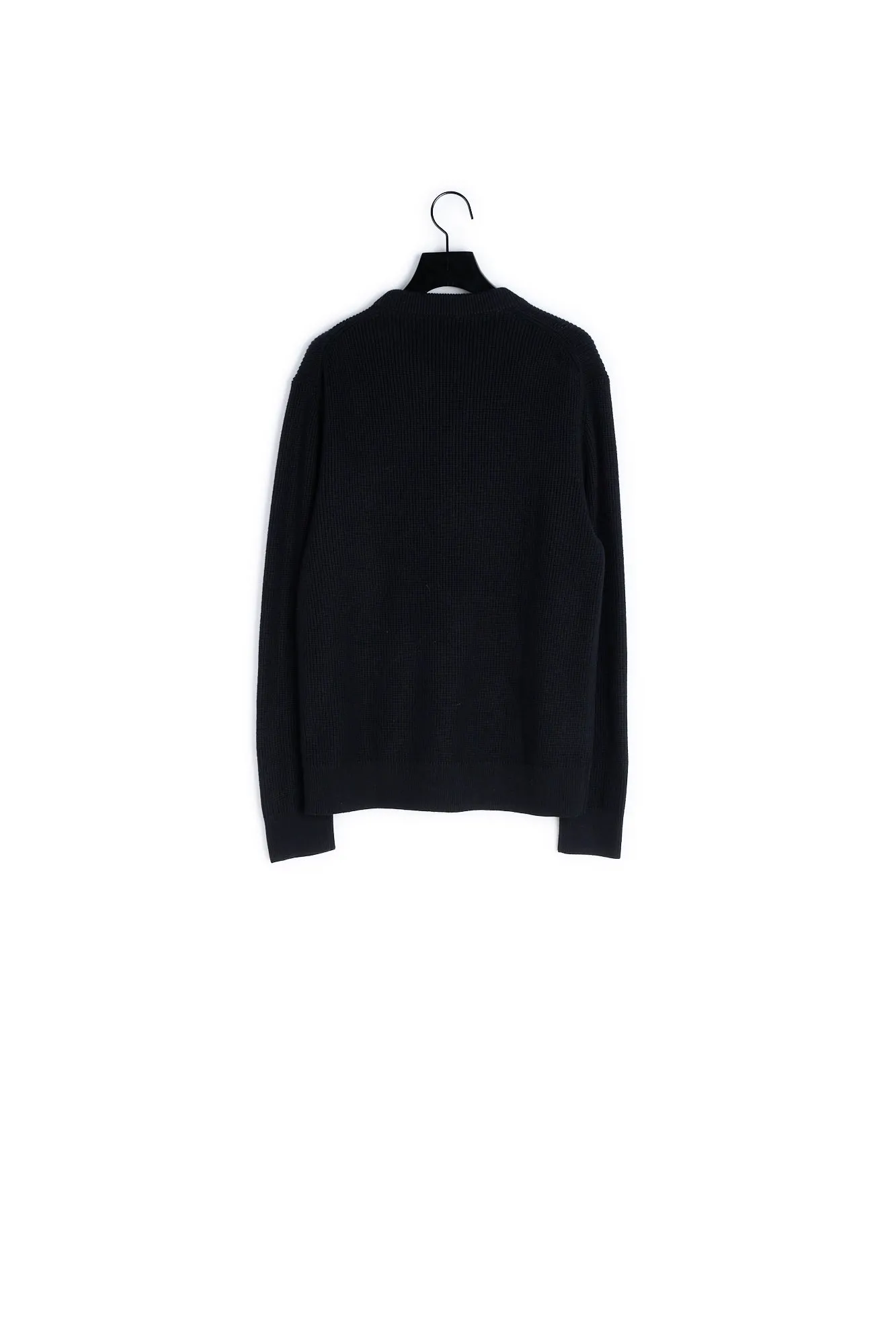 Pull noir col rond poche bombers