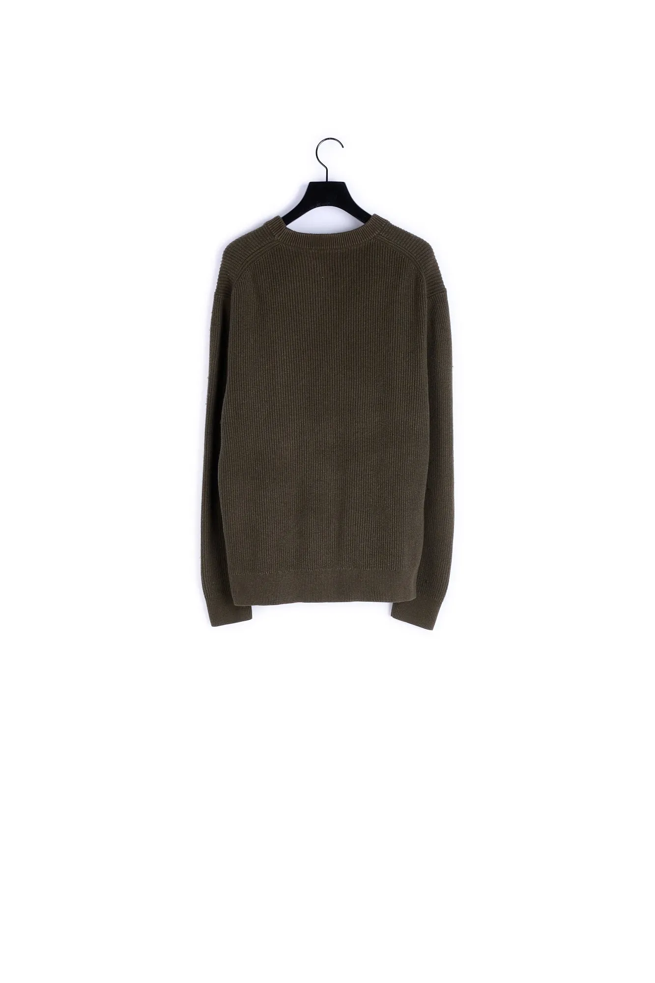 Pull vert col rond poche bombers