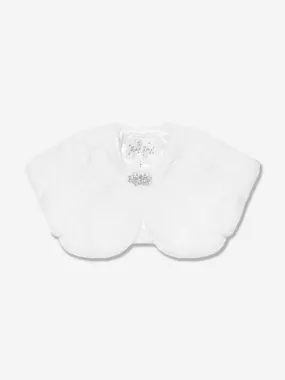 Rachel Riley Girls Diamante Faux Fur Bolero in Ivory