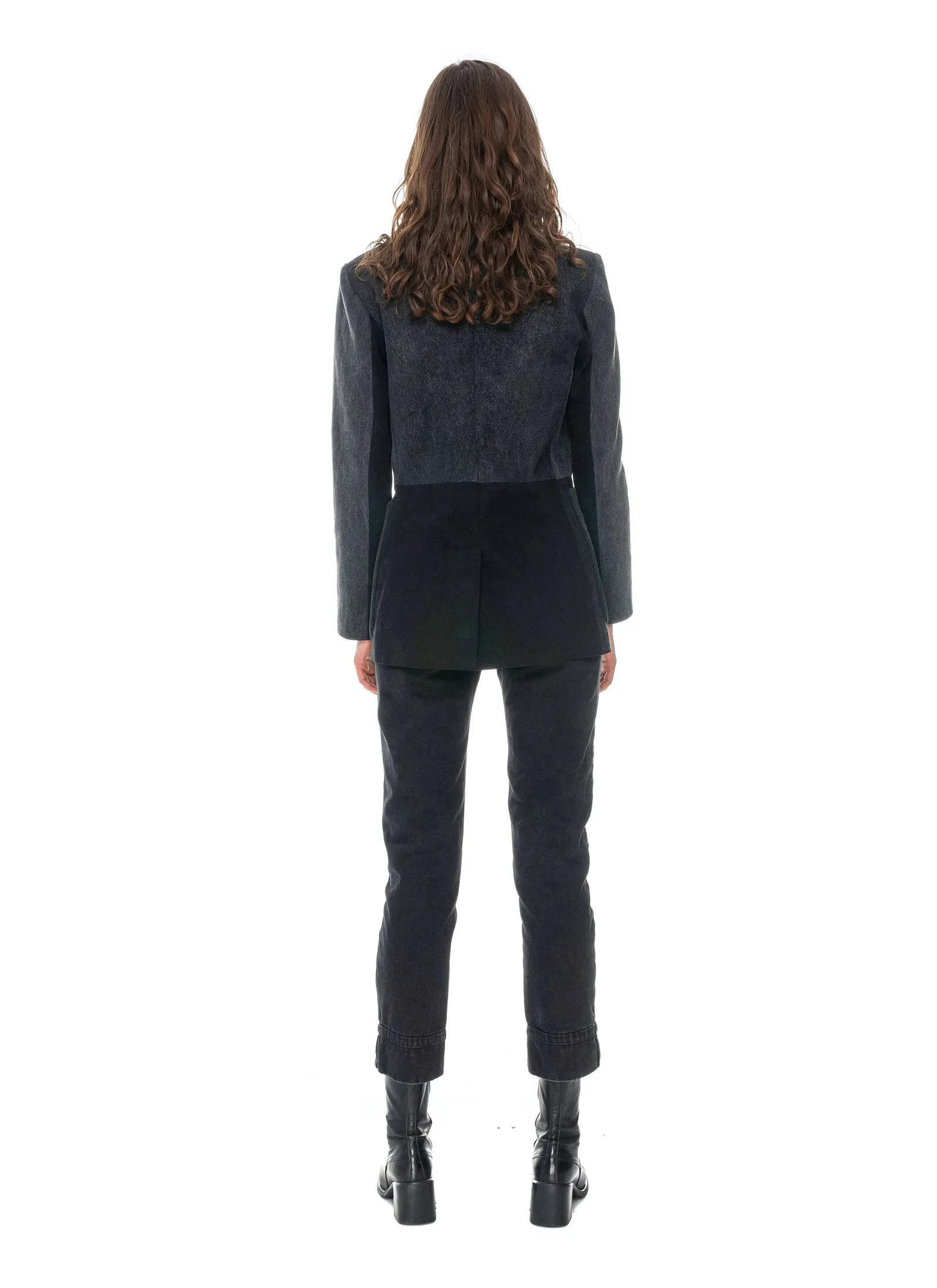 Reworked Black Denim Blazer