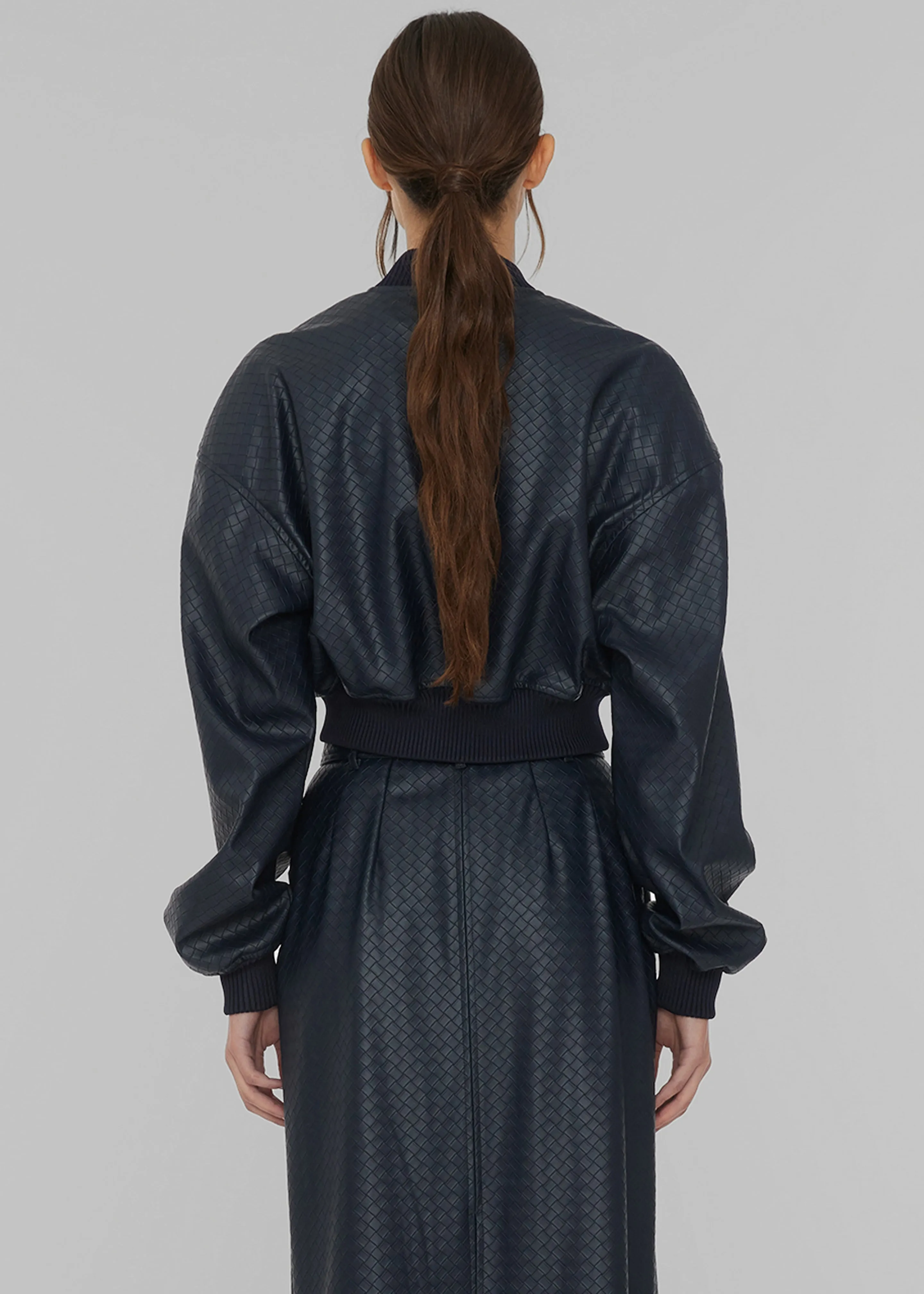 Rotate Cropped Braided Bomber - Sky Captain