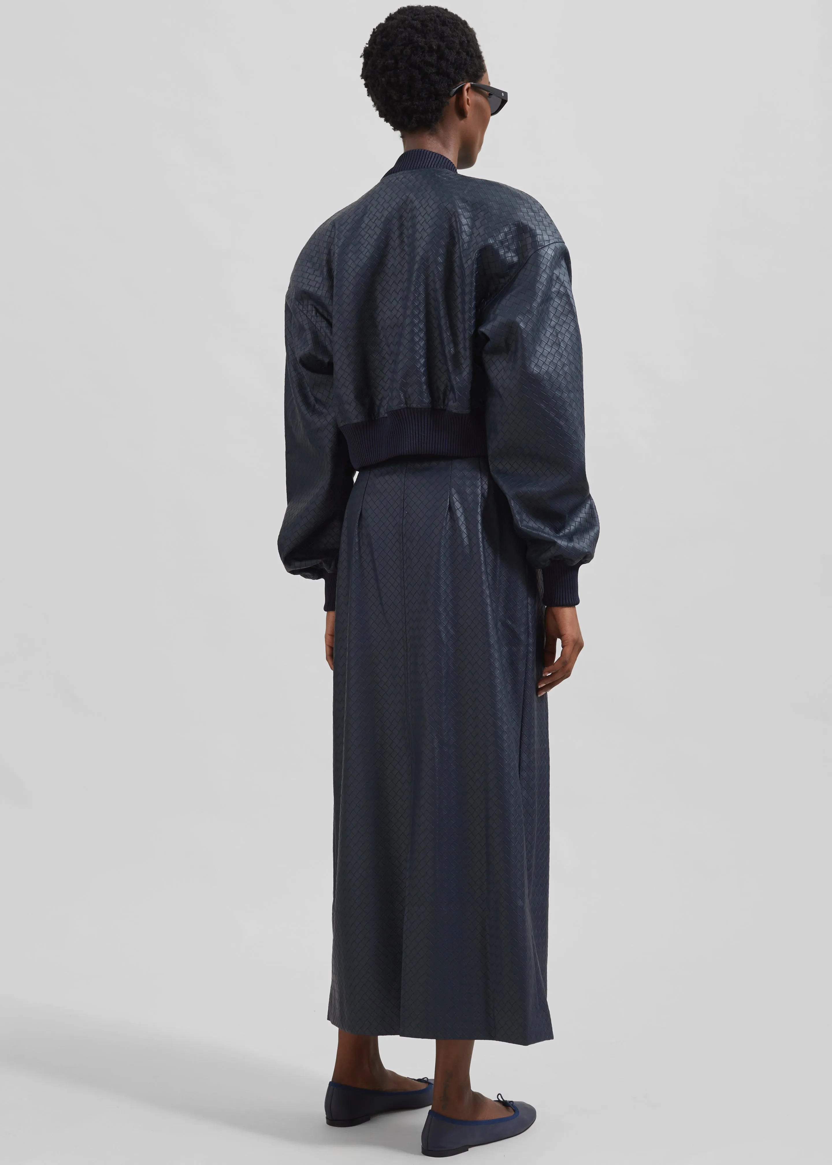 Rotate Cropped Braided Bomber - Sky Captain