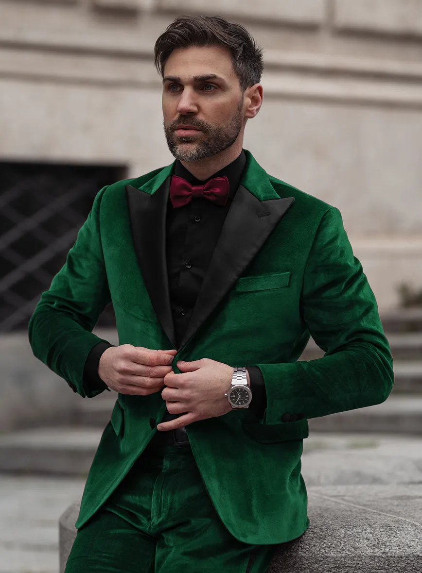 Royal Green Velvet Tuxedo Jacket