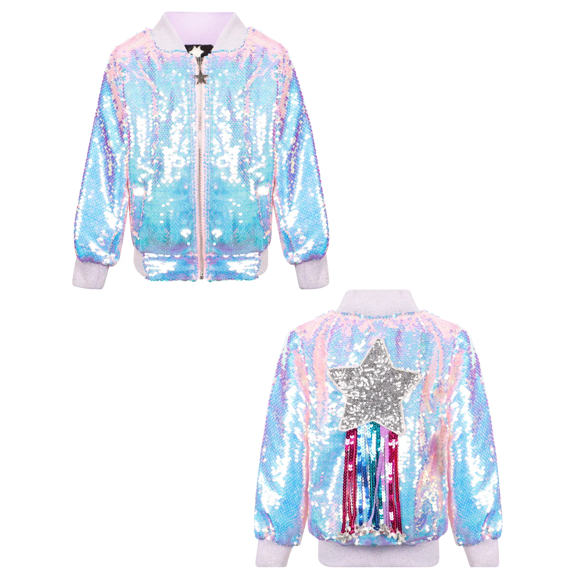 Shooting Star Sequin Bomber