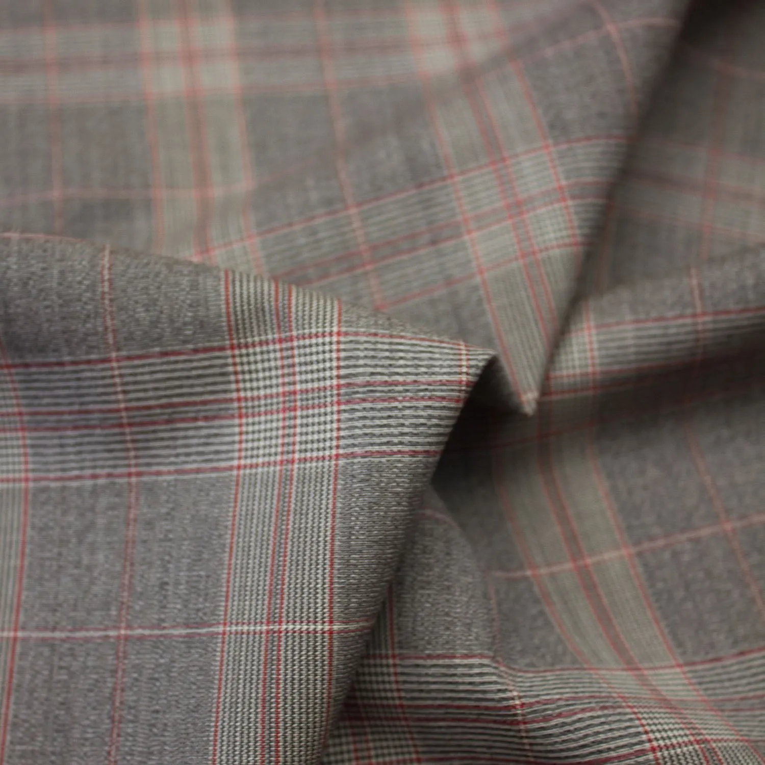 Sibre Grey Virgin Wool Suiting Prince of Wales