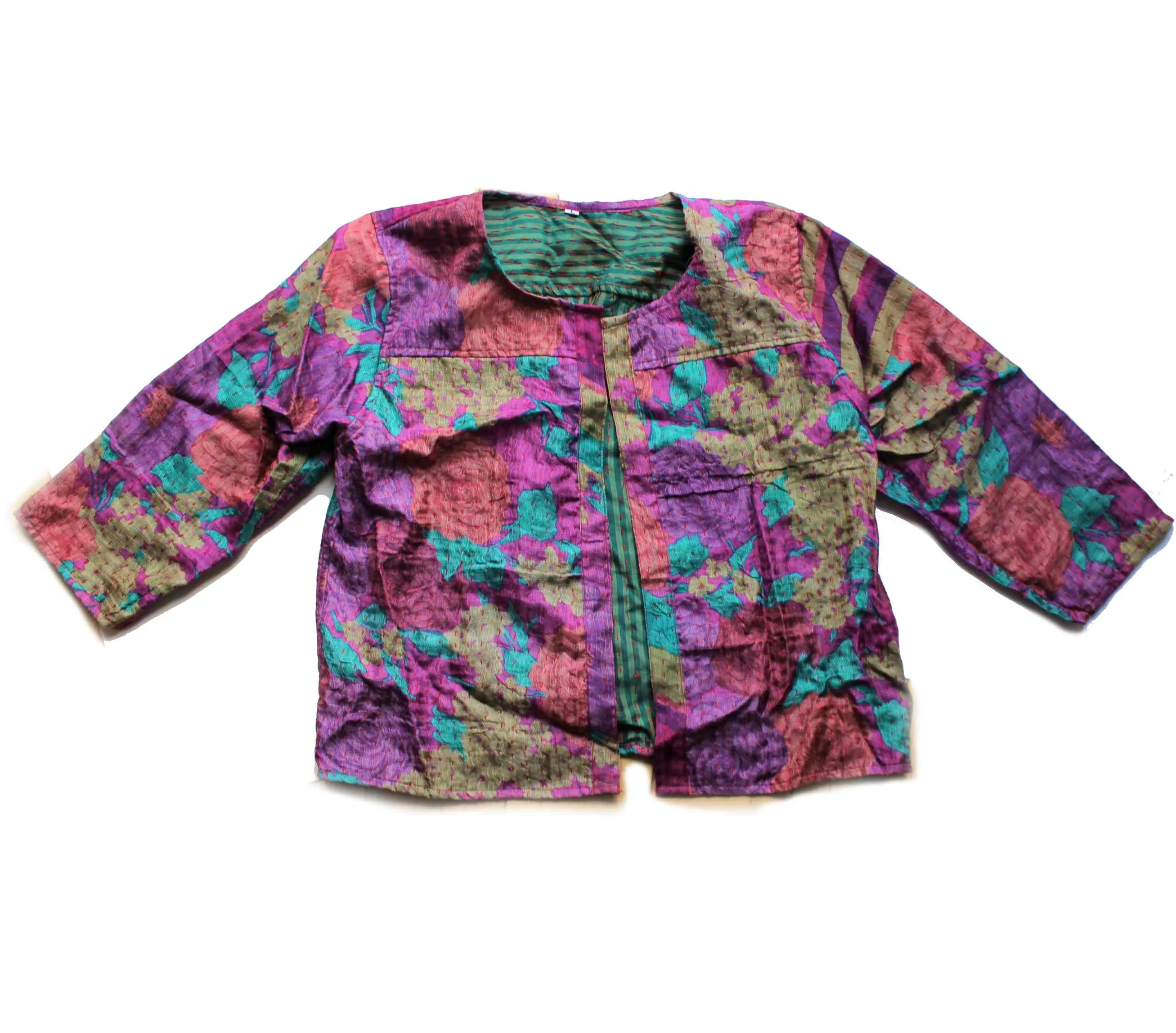 silk kantha stitch bolero jackets