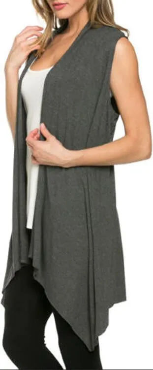 Simple Fashion Sleevelss Long Cardigan