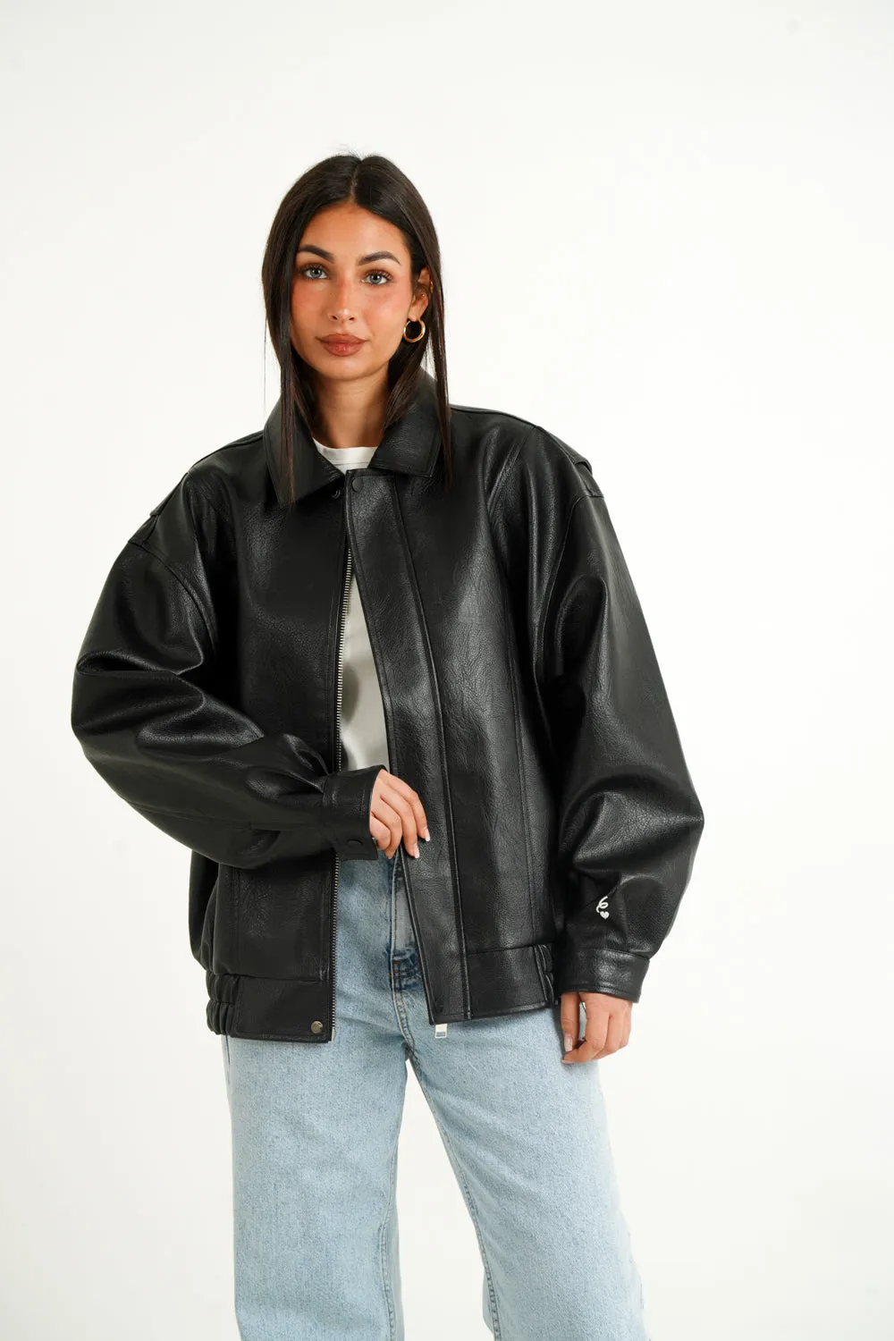 Sixth June Vegan Leather Bombers Jacket 34763-BLAC