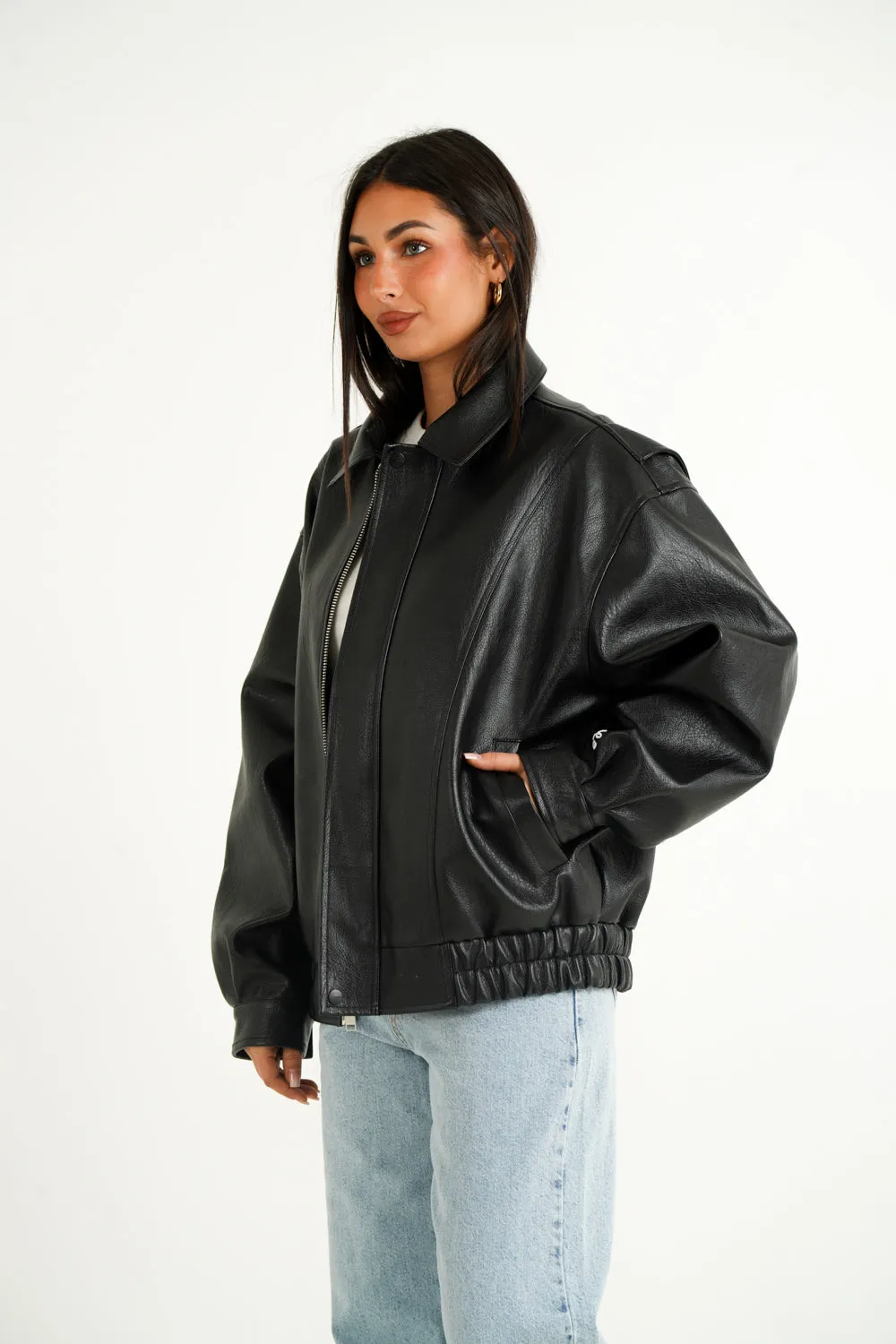 Sixth June Vegan Leather Bombers Jacket 34763-BLAC