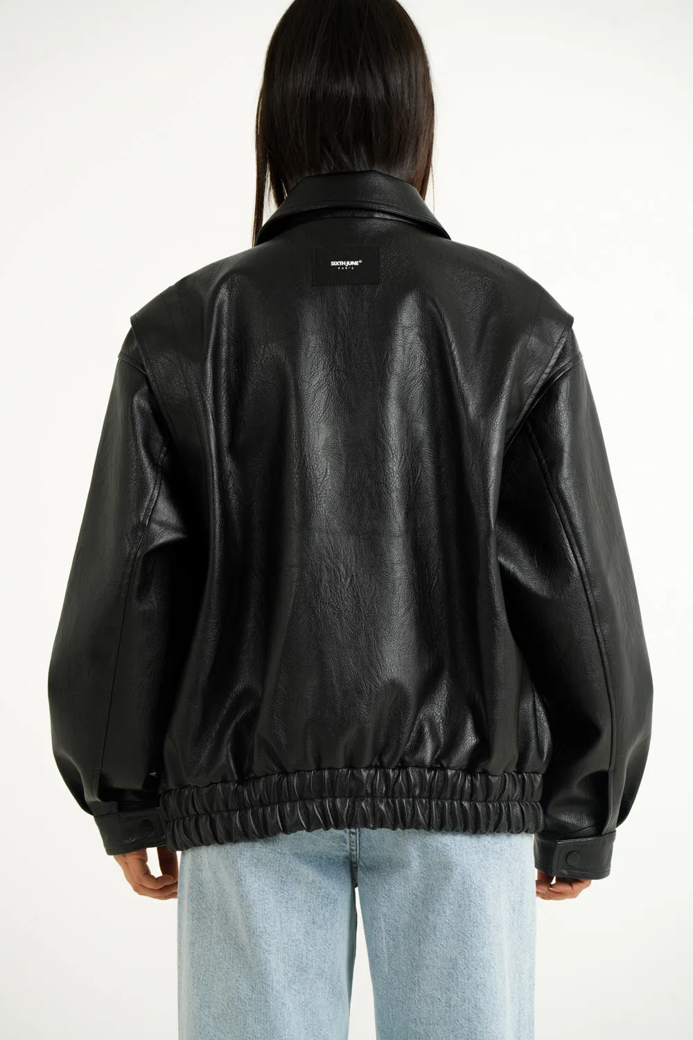 Sixth June Vegan Leather Bombers Jacket 34763-BLAC