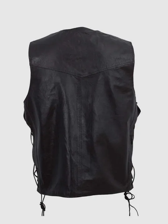 Size X-Small Simple Black Leather Vest