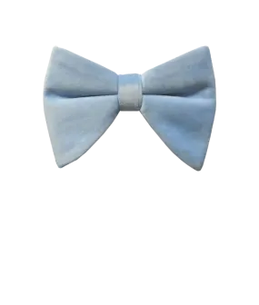 Sky blue velvet bowtie and pocket square