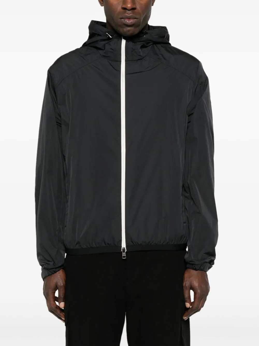 slogan-print shell jacket