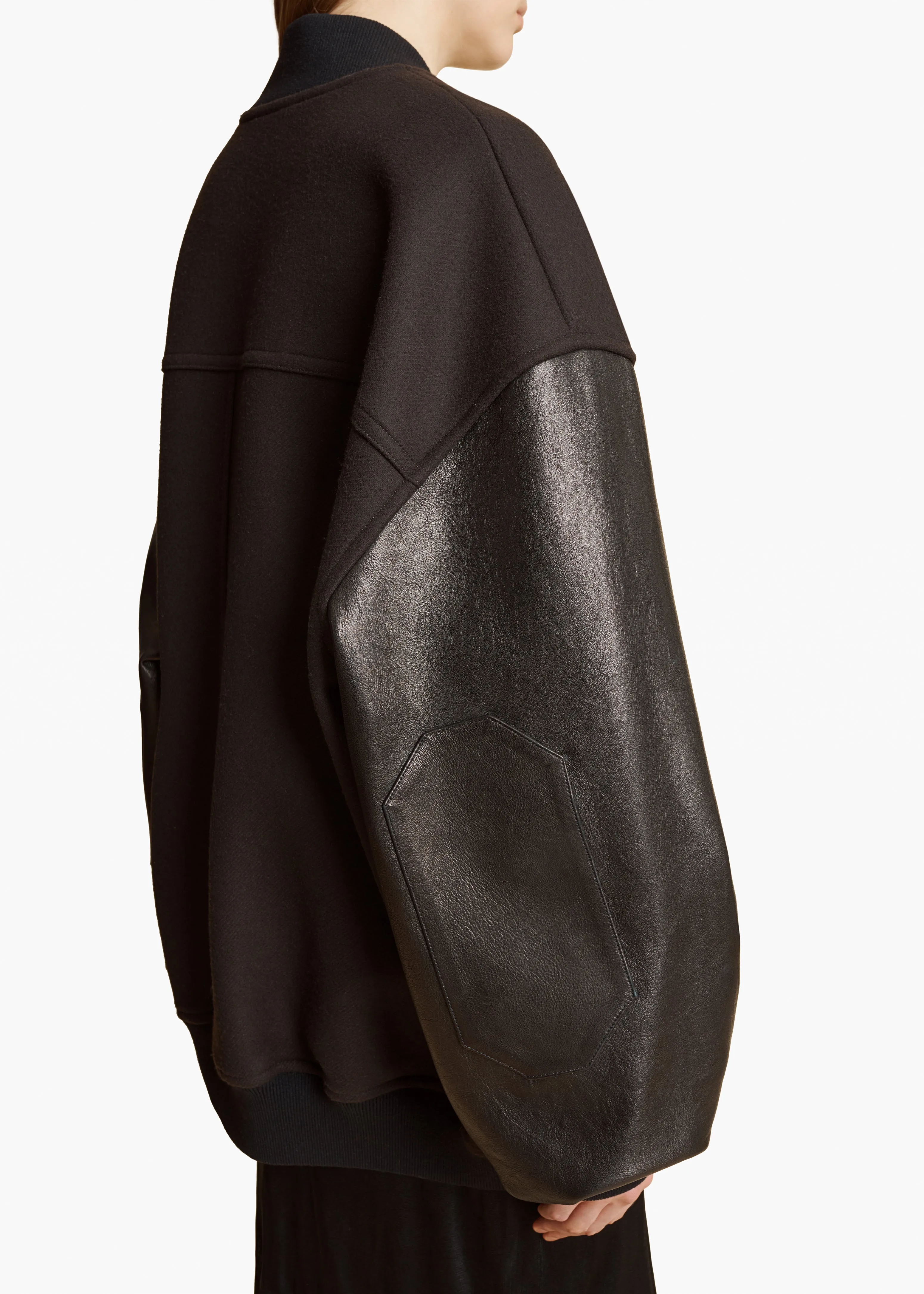 Spencer Jacket in Dark Brown with Black Leather