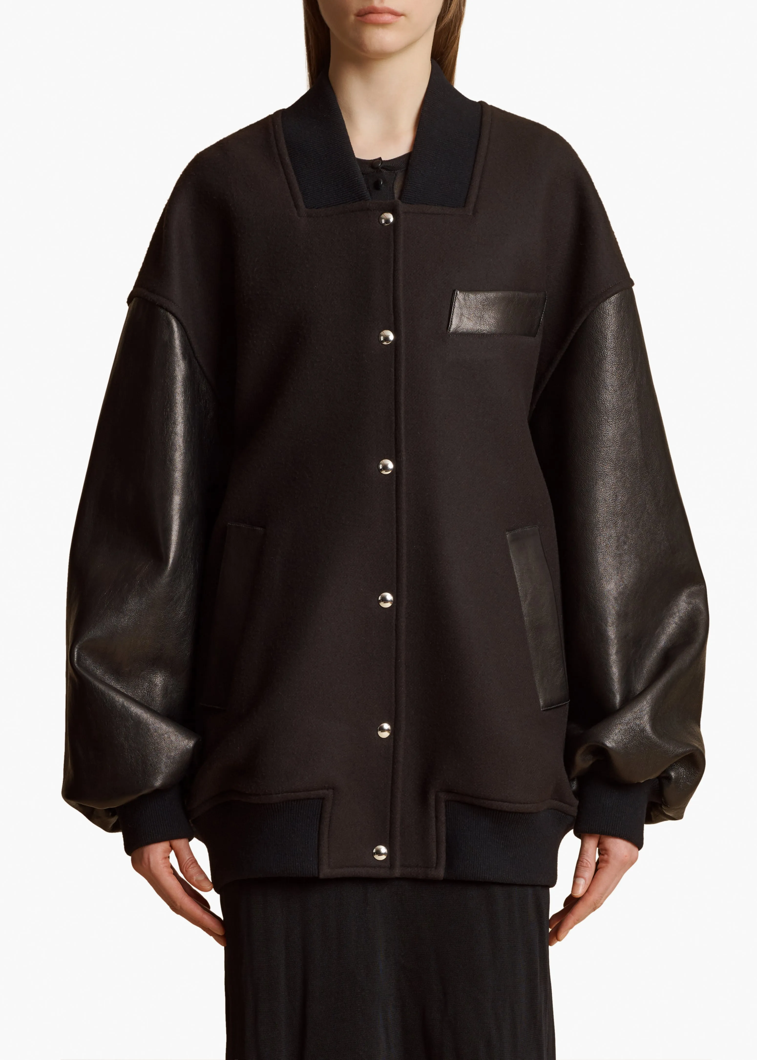 Spencer Jacket in Dark Brown with Black Leather