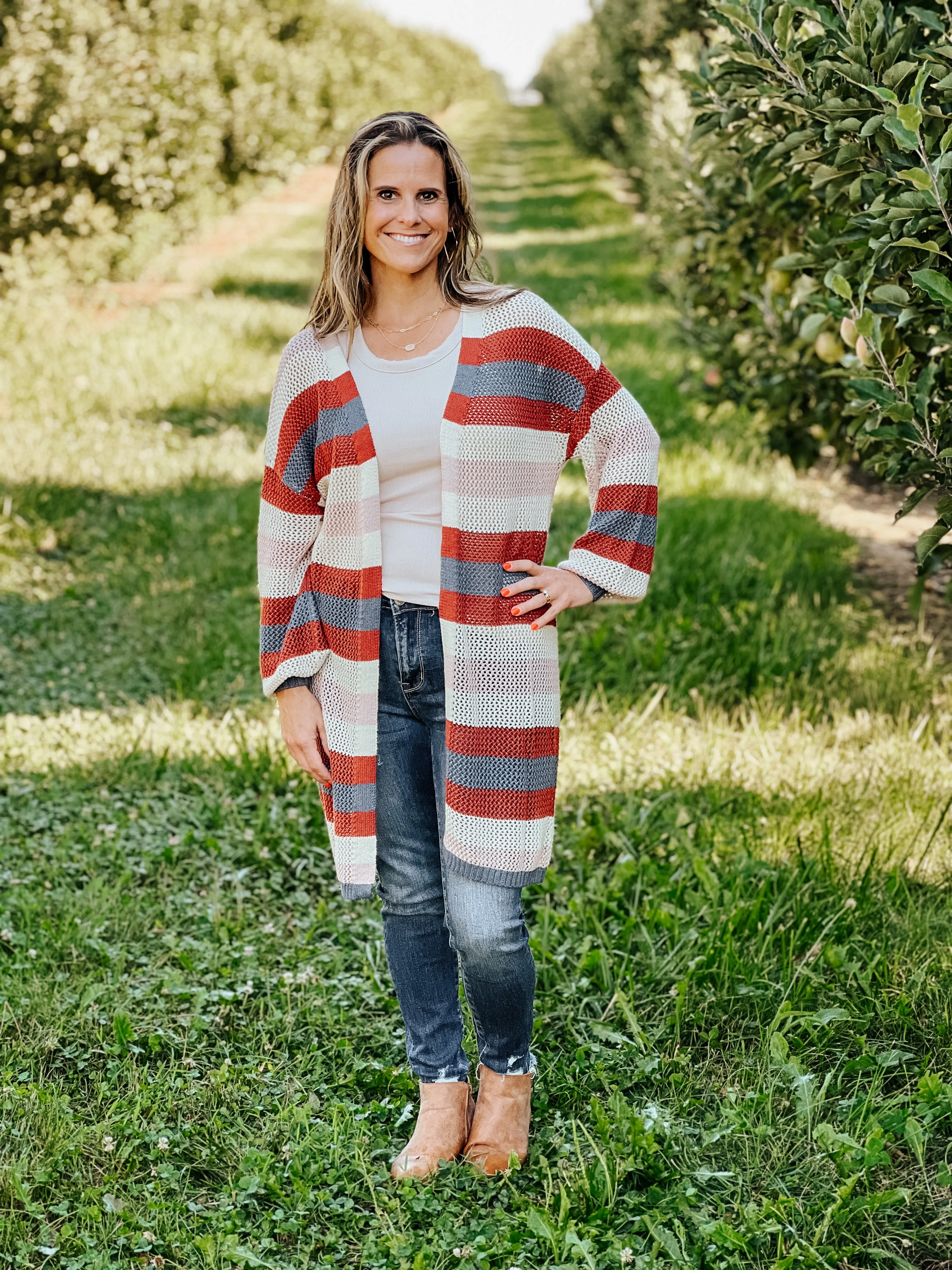 Striped Knit Cardigan