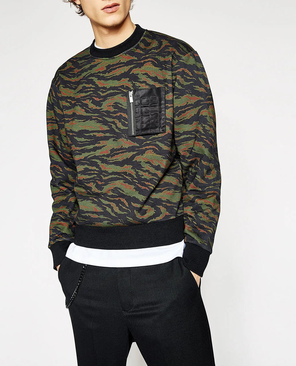 Sweat camouflage poche bombers