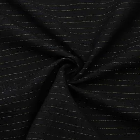 Tama Black Striped Cotton Linen Herringbone