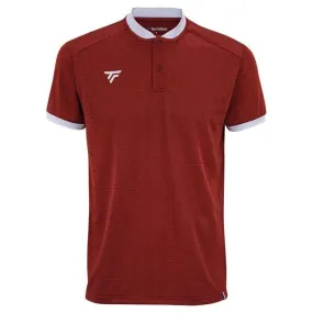 Tecnifibre Mens Team Badminton Mesh Polo Shirt - Cardinal