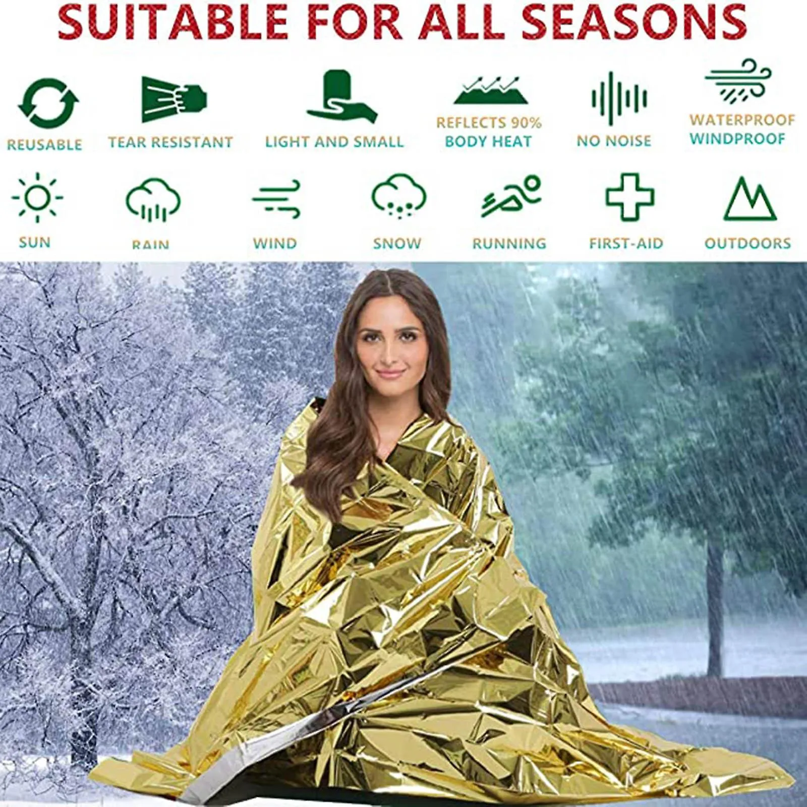 Tents Practical Multi-person Tent First-aid Insulation Blanket Warm Cold