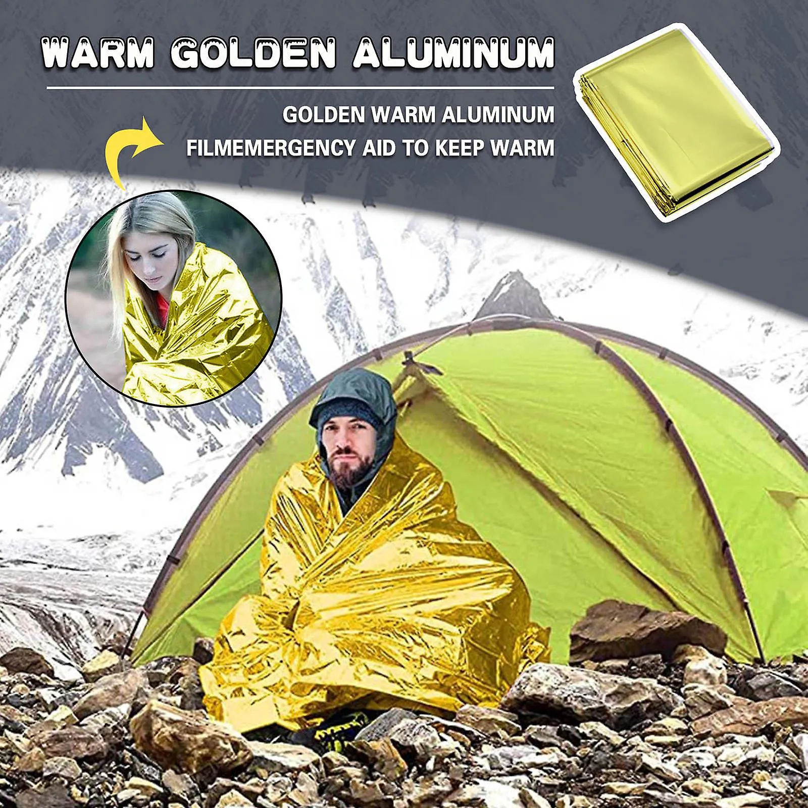 Tents Practical Multi-person Tent First-aid Insulation Blanket Warm Cold