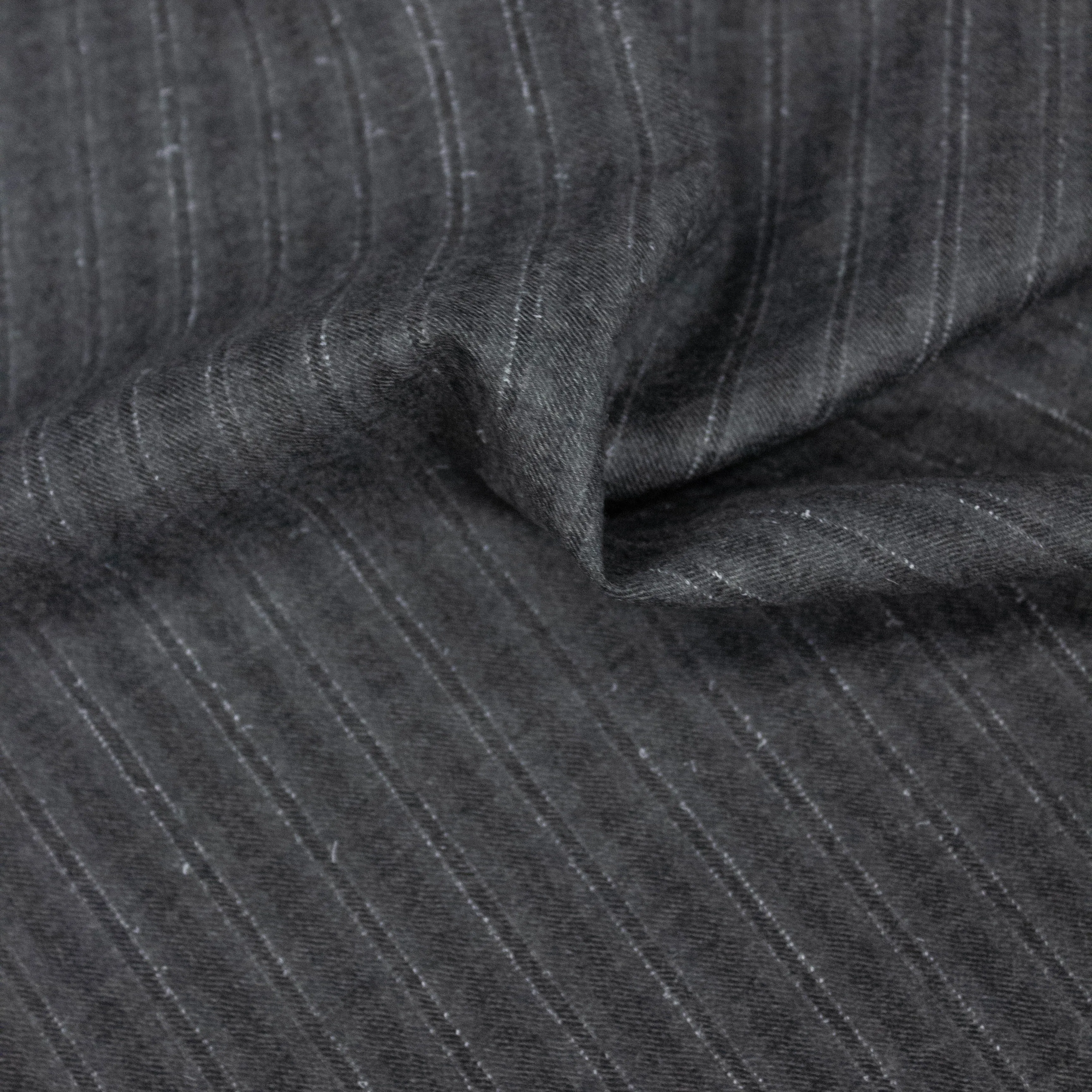 Trian Grey Striped Virgin Wool Blend Suiting