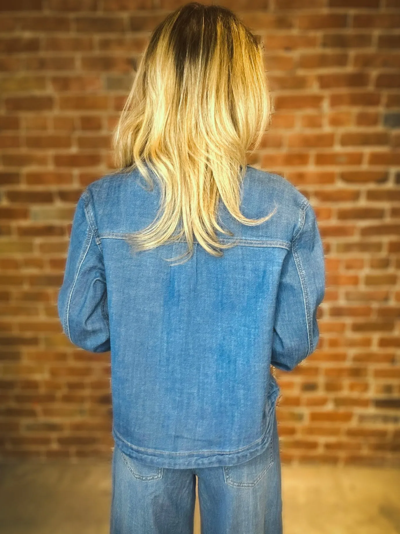 Tribal Superior Aesthetic Light Denim Overshirt