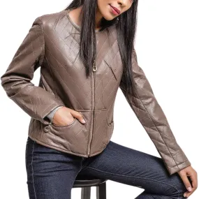 VESTE BOMBERS MATELASSÉ BRUN