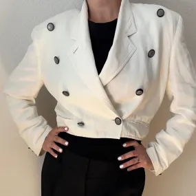 Vintage Laurèl Cropped Linen Blazer