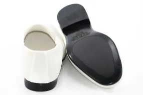 White Velvet Horsebit Smoking Loafer