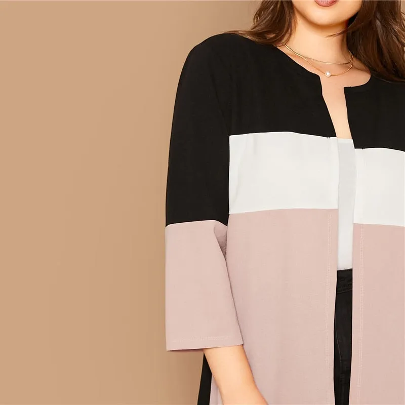 Women's Summer Casual O-Neck Spandex Cardigan | Plus Size
