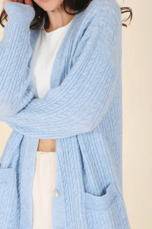 Wool Blended Cable Knitted Cardigan - Lilou