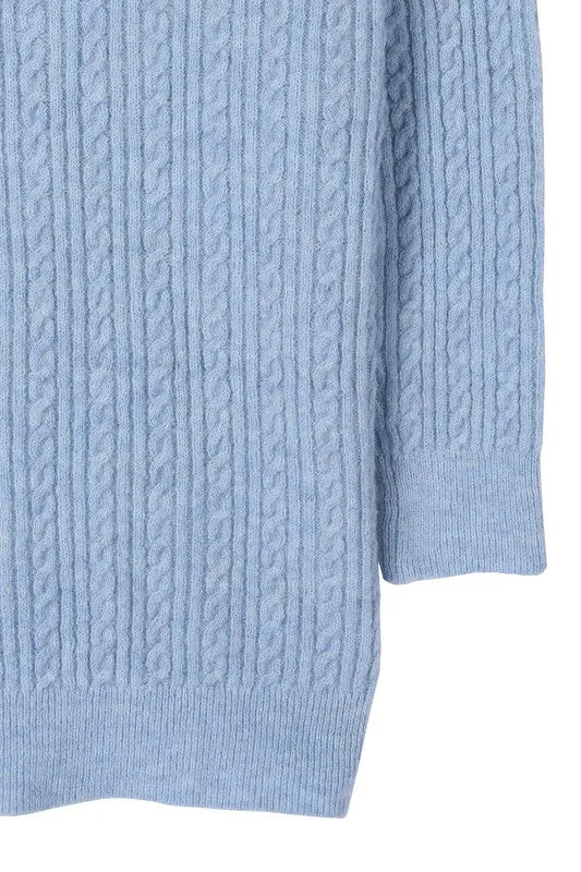 Wool Blended Cable Knitted Cardigan - Lilou