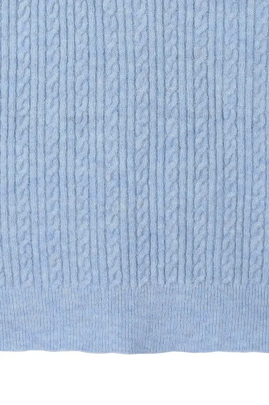 Wool Blended Cable Knitted Cardigan - Lilou