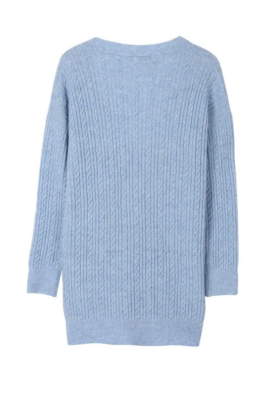 Wool Blended Cable Knitted Cardigan - Lilou