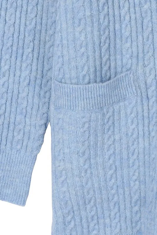 Wool Blended Cable Knitted Cardigan - Lilou