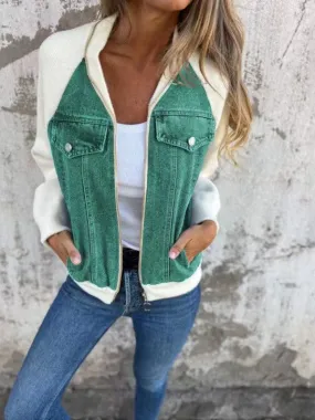 Zip up denim jacket
