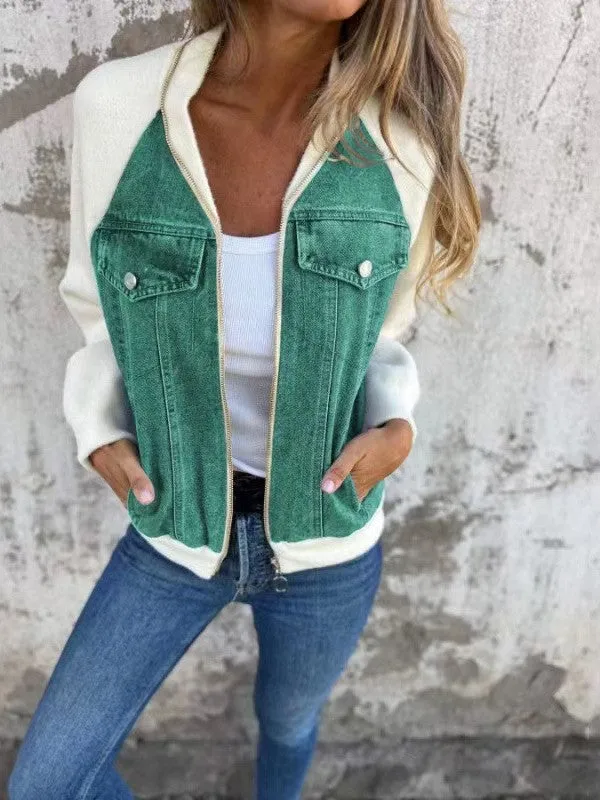 Zip up denim jacket