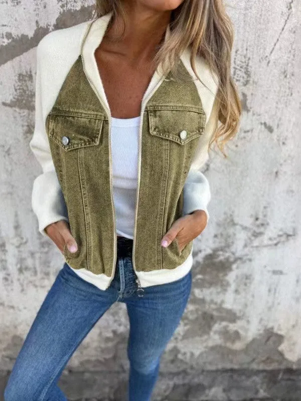 Zip up denim jacket